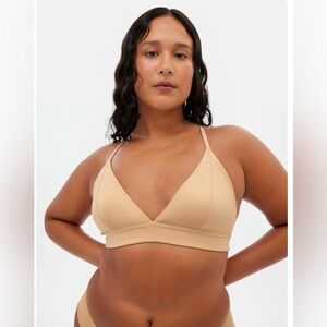 Girlfriend Collective Triangle Bralette, Suede